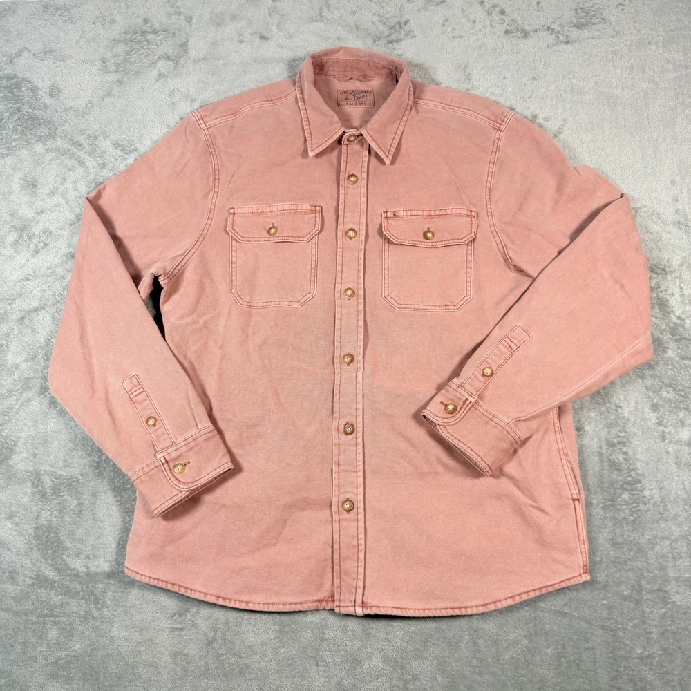 Faherty Shirt Jacket CPO Men's XL Washed Pink Shacket Button Up